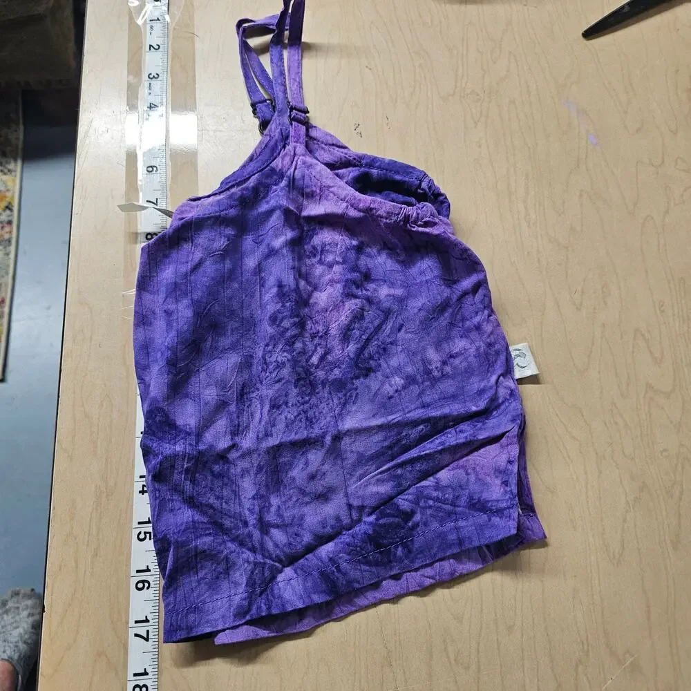 VTG ULUWatu of Bali Purple Tie Dye Crop Top Pants Set Sz Small Boho Hippie Beach